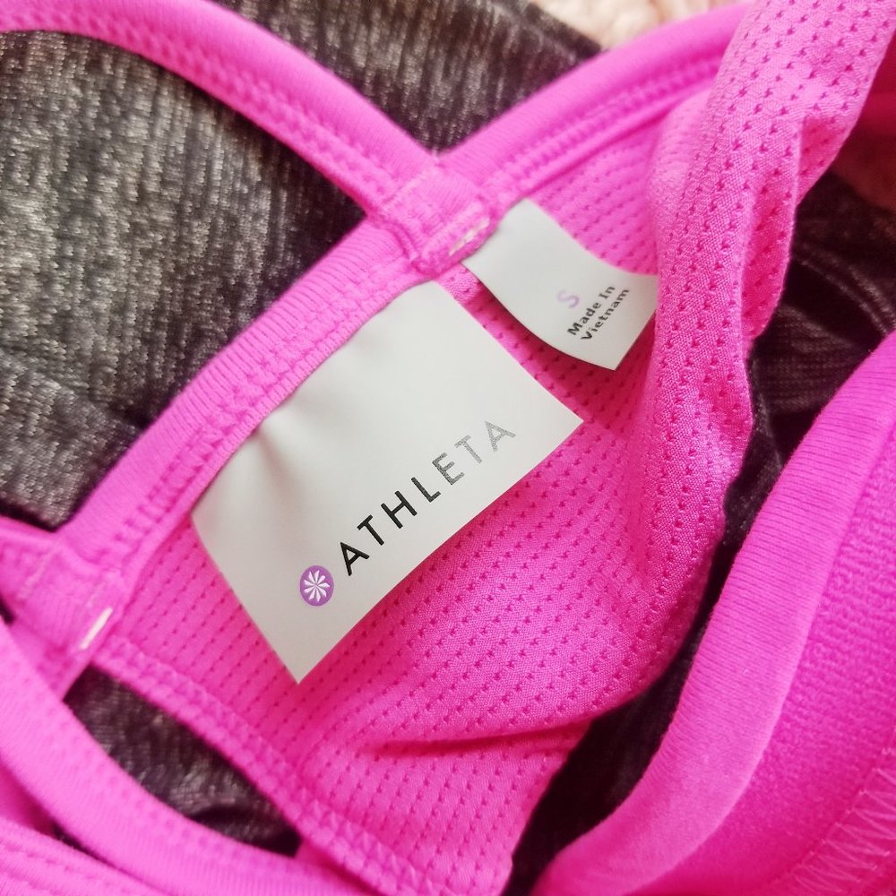 Athleta Hidden Agenda Pink Bra Grey Tunic Top S - Picture 6 of 6